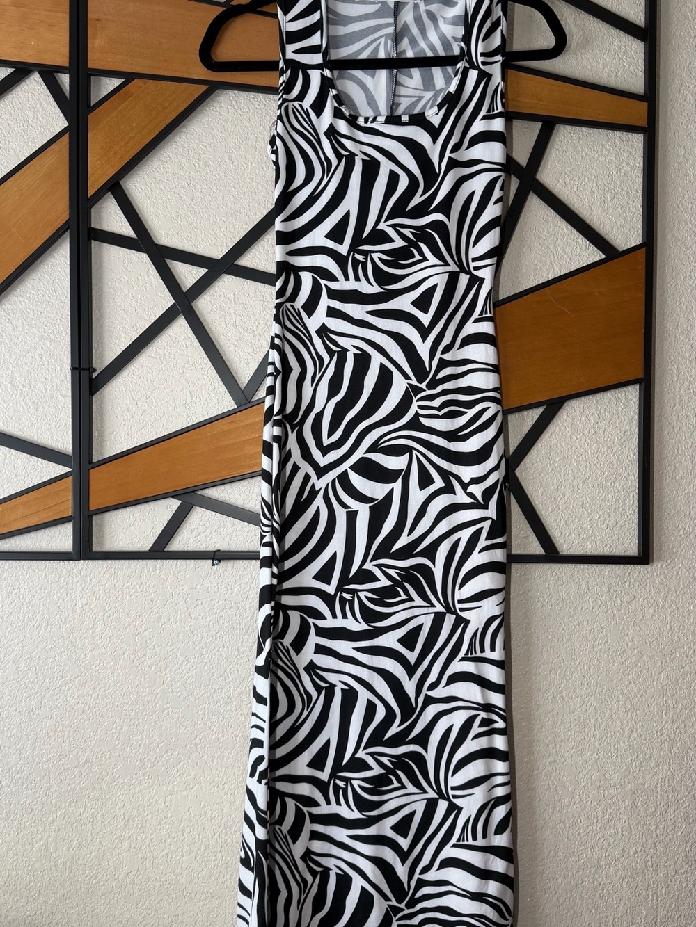 Black & White Zebra-Print Maxi Dress